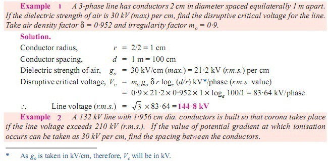 Some Examples of Corona calculation.