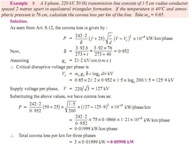 Some Examples of Corona calculation.