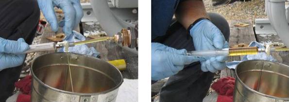 Flushing tubing and syringe