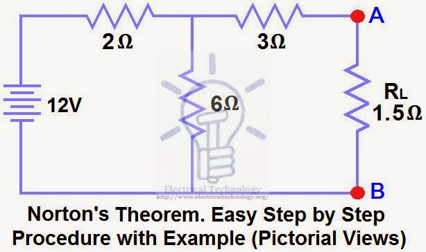 Norton's Theorem. Easy Step by Step Procedure with Examples and solved problems