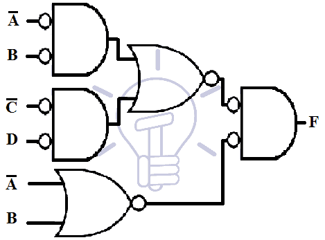 3-Level implementation NOR Gate into mixed notation