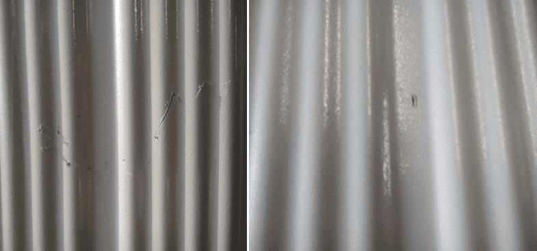 Damage in transformer tank protective coating and corrosion