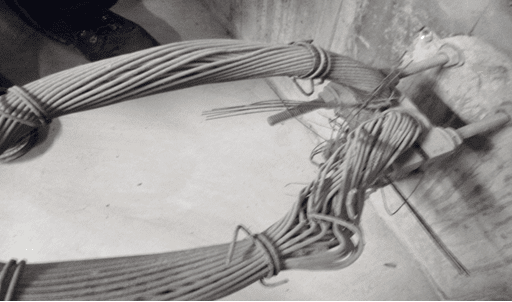 Earthing cable destroyed by lack of care