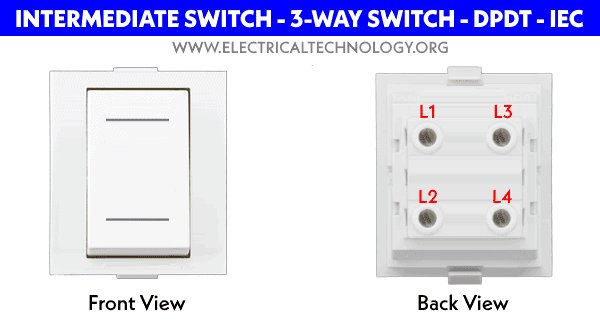 Intermediate Switch - 3-Way Switch - DPDT - UK - IEC
