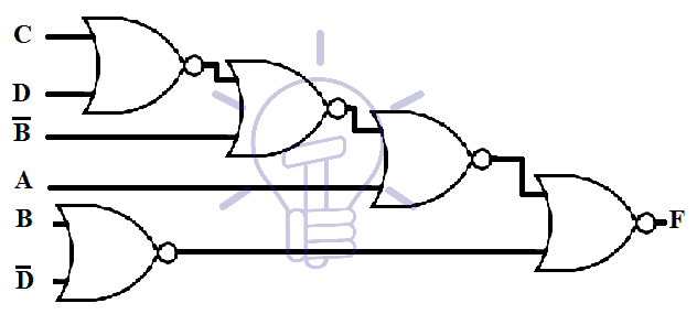 Multi-level NOR Gate Implementation replacing OR-Invert and Invert-AND with NOR Gate
