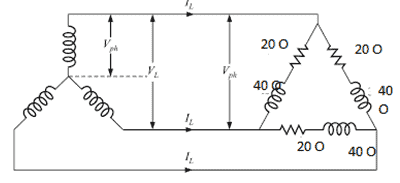 phase delta connected load fed from star connected network