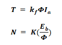 Torque & Speed of DC shunt Motor