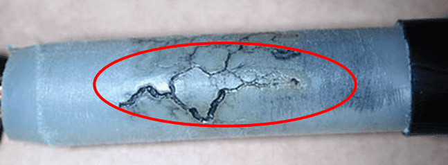 Treeing in a XLPE insulated cable